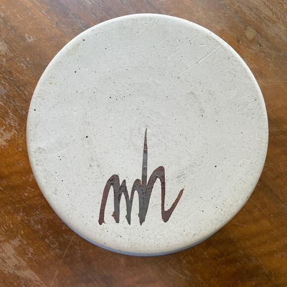 Signed Mason Holder Iris Texas Art Pottery Lidded Dish Heavy Flower‎ - Picture 4 of 8